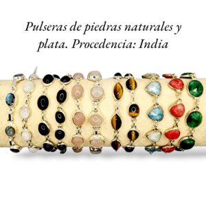 Pulseras de piedras naturales y plata. Procedencia: India